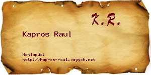 Kapros Raul névjegykártya